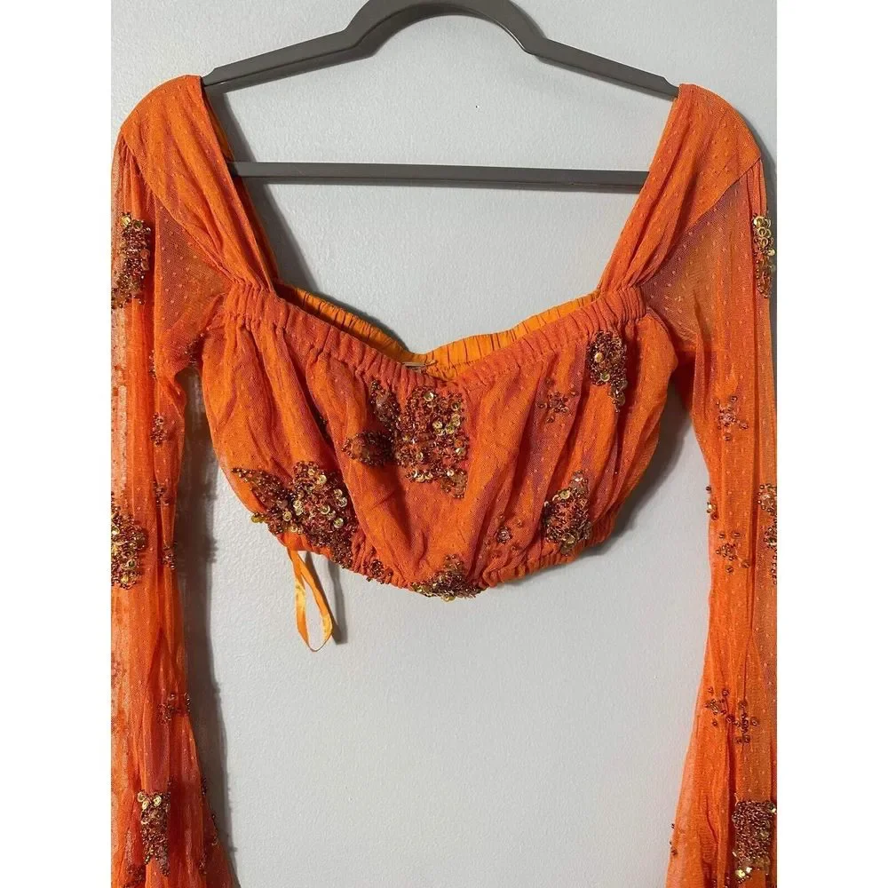 New Free People Summer Spice Top size Small in orange color